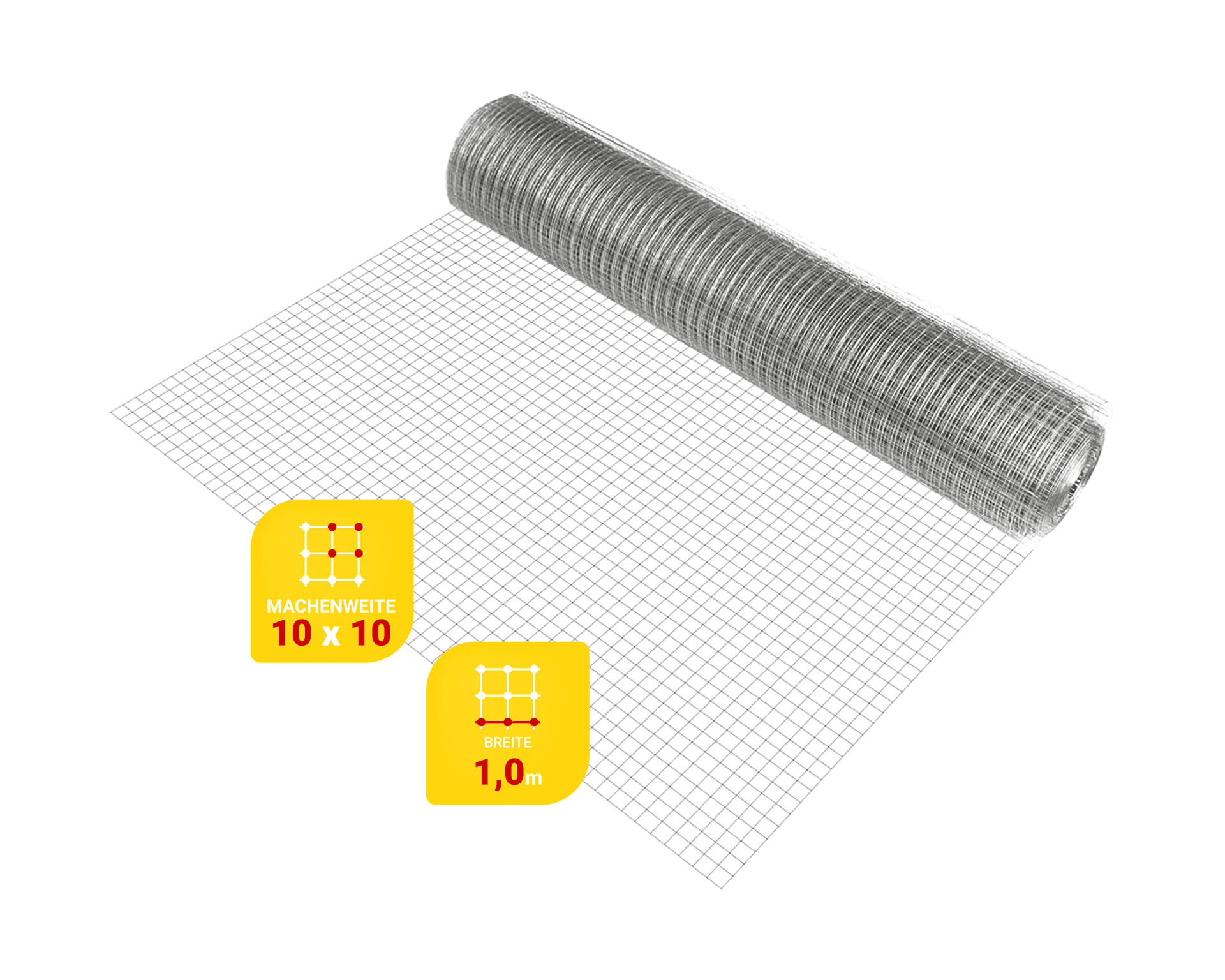 TAG_MW10_1M_1920x1920 Edelstahlnetz 10 x 10 x 0.7 mm, 1 m breit, 25 m auf Rolle