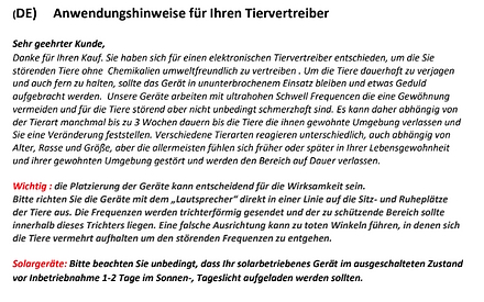 Vario-Schutz II;  Elektronischer Schädlingsvertreiber